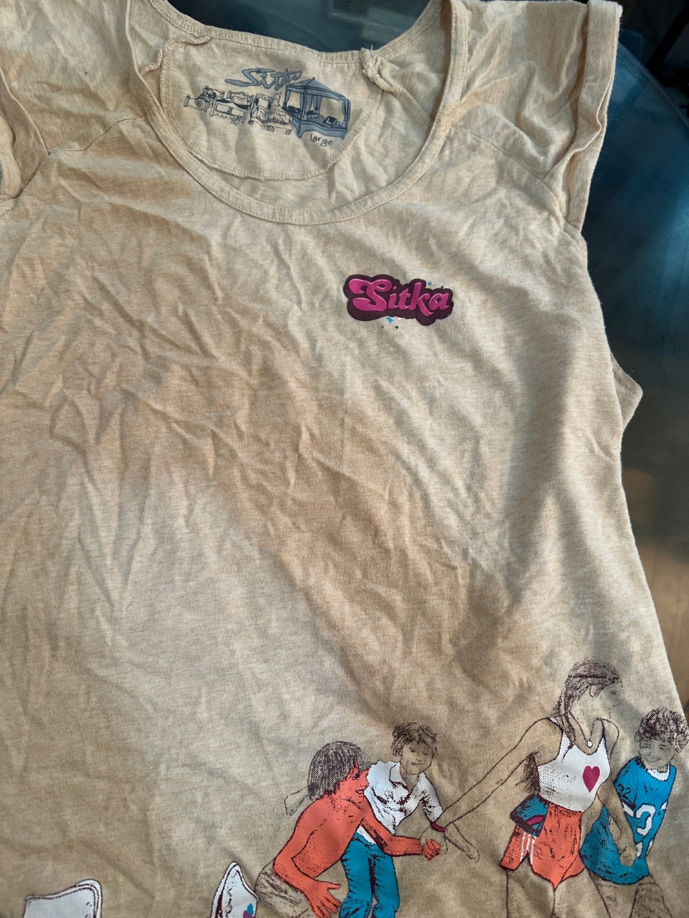 Sitka Roller-skate Graphic Tee with Pink Logo
